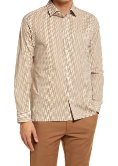 Ted Baker London Ruskin Long Sleeve Button-Up Cotton Shirt in Tan at Nordstrom Rack