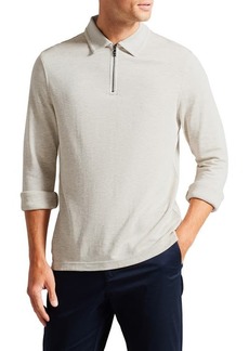 Ted Baker London Karpol Soft Touch Long Sleeve Zip Polo