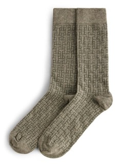 Ted Baker London Sokksix Geo Pattern Organic Cotton Blend Dress Socks