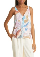 Ted Baker London Summor Floral Double V Tank in Ivory at Nordstrom