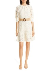 Ted Baker London Susena Lace Cutout Belted Minidress in Ivory at Nordstrom