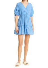 Ted Baker London Suza Puff Sleeve Faux Wrap Dress in Light Blue at Nordstrom Rack