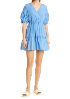 Ted Baker London Suza Puff Sleeve Faux Wrap Dress in Light Blue at Nordstrom Rack