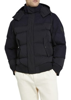 Ted Baker London Ventry Puffer Bomber Jacket with Removable Hood
