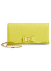 Ted Baker London Zea Bow Matinee Leather Crossbody Clutch in Lime at Nordstrom
