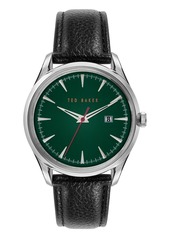 Ted Baker Men's Daquir Black Leather Strap Watch 40mm