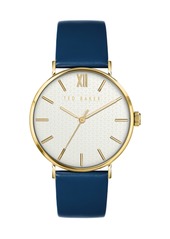 Ted Baker Men's Phylipa Blue Leather Strap Watch 43mm