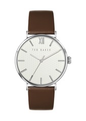 Ted Baker Men's Phylipa Brown Leather Strap Watch 43mm