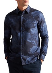 Ted Baker Printed Long Sleeve Button Front Shirt