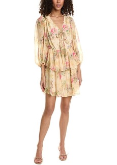 Ted Baker Printed Tie-Front Mini Dress