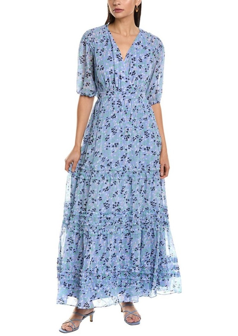 Ted Baker Puff Sleeve Smocked Detail Maxi Dress