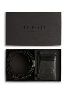 Ted Baker Saffiano Leather Belt and Cardholder Set