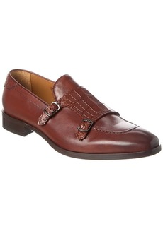 Ted Baker Seyie Double Monk Croc-Embossed Leather Loafer