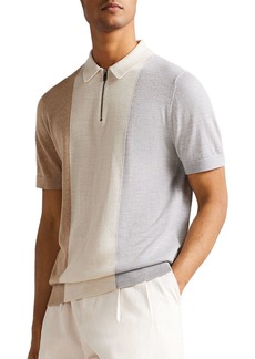 Ted Baker Swansea Vertical Striped Merino Wool Polo Shirt