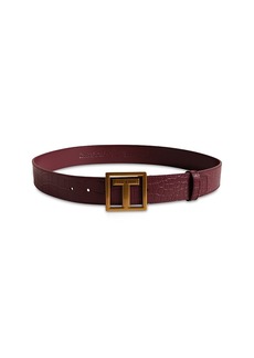 Ted Baker Telisy Statement T Buckle Croc Embossed Leather Belt