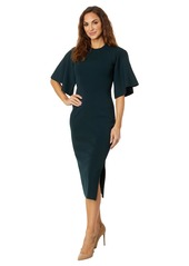 Ted Baker Women's Lounia Fluted Sleeve Knitted Bodycon Midi Dress