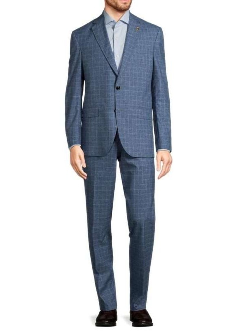 Ted Baker Windowpane Wool Blend Suit