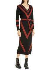 Women's Ted Baker London Bertta Long Sleeve Wool Blend Midi Sweater Dress