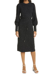 Women's Ted Baker London Faustaa Long Sleeve Wool Blend Midi Dress
