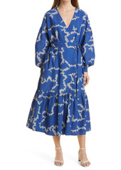 Ted Baker London Floral Wrap Dress in Mid-Blue at Nordstrom