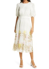 Ted Baker London Joulia Print Fit & Flare Dress in Cream at Nordstrom
