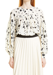 TED BAKER LONDON Mix Spot Print Long Sleeve Blouse in Natural at Nordstrom