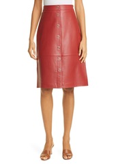 Women's Ted Baker London Snap Front Leather Pencil Skirt