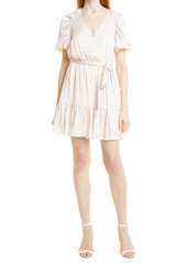 TED BAKER LONDON Wrap Front Puff Sleeve Dress in Light Pink at Nordstrom