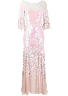 Temperley Celestial iridescent sequin-embellished gown