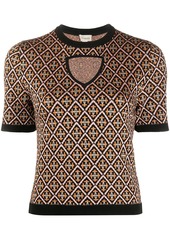 Temperley Madame tile-jacquard knitted top