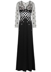 Temperley London Woman Embellished Tulle And Satin-crepe Gown Black