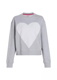 Terez Collegiate Heart Cotton Pullover Sweatshirt