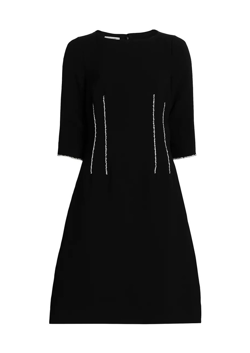 Teri Jon Crepe Embellished Cocktail Dress