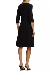 Teri Jon Crepe Embellished Cocktail Dress