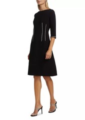 Teri Jon Crepe Embellished Cocktail Dress