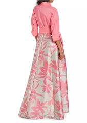 Teri Jon Floral Belted Gown