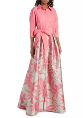 Teri Jon Floral Belted Gown