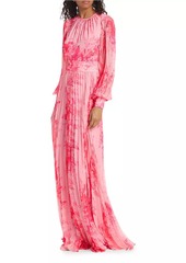 Teri Jon Floral Pleated Gown