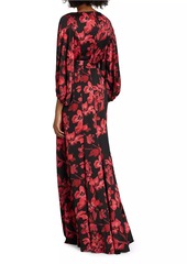 Teri Jon Floral Twill Gown