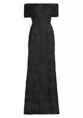 Teri Jon Jacquard Column Gown