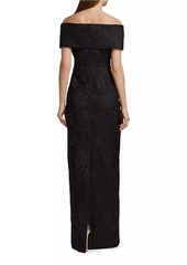 Teri Jon Jacquard Column Gown