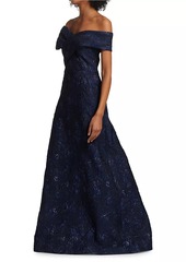 Teri Jon Off-The-Shoulder Gown