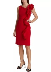 Teri Jon One-Shoulder Rosette Cocktail Dress