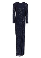 Teri Jon Ruched Sequin Gown