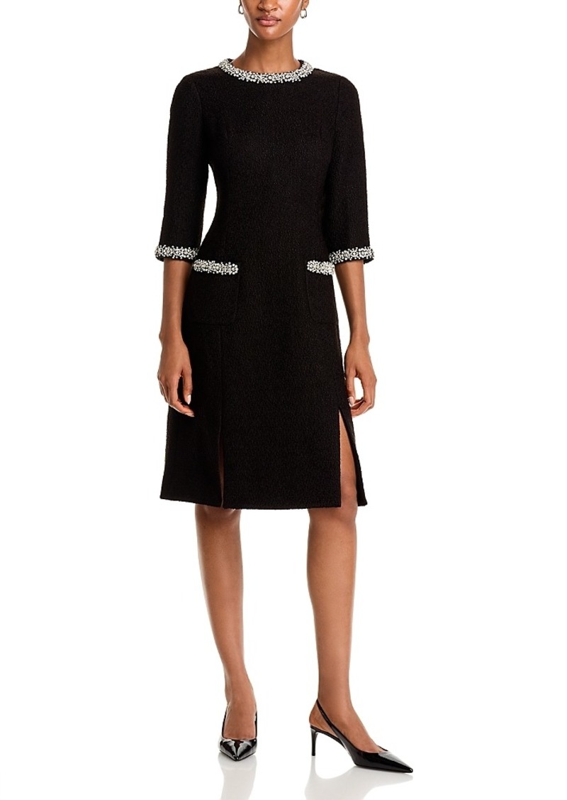 Teri Jon by Rickie Freeman Embellished Trim Sheath Dress