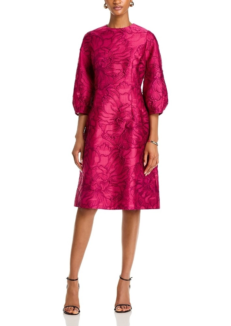 Teri Jon by Rickie Freeman Floral Jacquard Dress