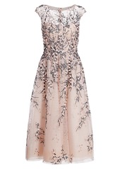 Teri Jon Tulle Floral Lace Dress