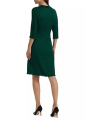 Teri Jon Tweed Stretch Boucle Cocktail Dress