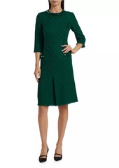 Teri Jon Tweed Stretch Boucle Cocktail Dress