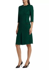 Teri Jon Tweed Stretch Boucle Cocktail Dress